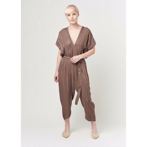 Tina  Jo Stripe Tan Kimono Jumpsuit size medium